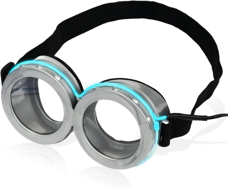 BADALU LED Steampunk Goggles, Glow in the Dark Vintage Steampunk Goggles Glasses Costume Accessories Adult Cosplay Party - Image 1
